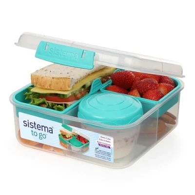 Imagen de Sistema To Go Fiambrera bento con tarrina para yogur o fruta 1,25 l Verde Azulado