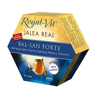 Imagen de Dielisa ROYAL VIT JALEA REAL BAL SAN FORTE ADULTOS Defensas para Cada Día, Cuidado de las Funciones del Sistema Inmunitario 1.000 mg Jalea, Própolis, Plantas y Vitamina C 20 Viales