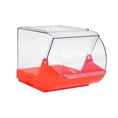 Imagen de Hünersdorff Caja para piezas PP rojo, con tapa plegable transparente