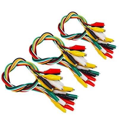 Imagen de Senven®30 Pcs Cocodrilo Cable Puente, Alligator Clip Wire Test Leads Set con Pinzas de Puente Doble Final 53cm / 20.8 Pulgadas (5 Colores)