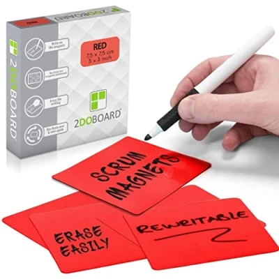 Imagen de Tarjetas Magnetics de Scrum, Agile, Kanban y Lean 7,5 x cm Juego 25 imanes (Rojo)