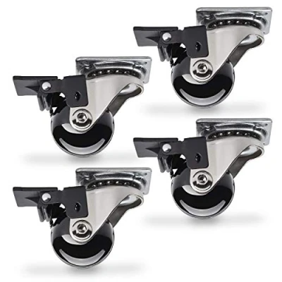 Imagen de SOTECH 4 piezas Ruedas giratorias SWIFT Ø 35 mm negras con función de bloqueo, carga máx. 140 kg (35 por rueda) Altura 51