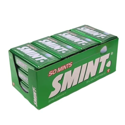 Imagen de Smint Tin Hierbabuena, Caramelo Comprimido Sin Azúcar 12 unidades de 35 gr. (Total 420 gr.)