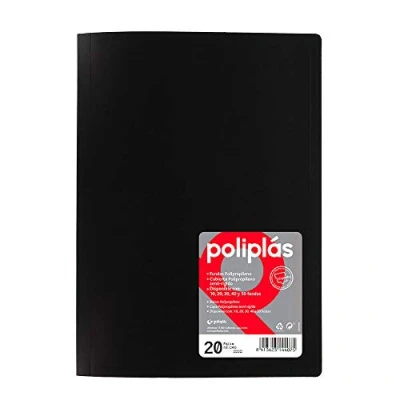 Imagen de Grafoplas 1155016 Carpeta de 20 fundas, color negro