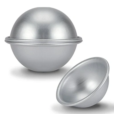 Imagen de Raguso Molde de pastel media bola 8 cm hemisferio aluminio redondo plata para hornear bikini Postre Pudín