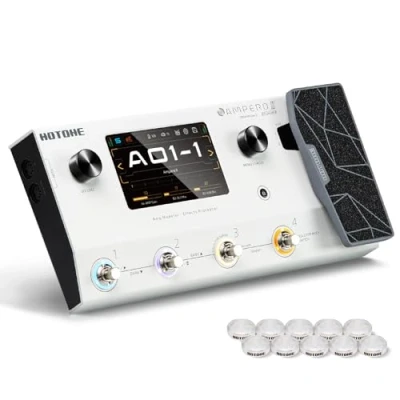 Imagen de HOTONE Pedal Multi Effets Doble Cadena de Efectos Modelado Amplificador Guitarra Bass Simulación Cabinas IR con Expresión Hebilla FX E/S MIDI Interfaz Audio USB OTG Estéreo Ampero II