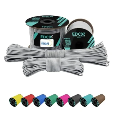 Imagen de EdcX 2 mm Nylon Paracord 275 (15, 30, 50 and 100 m) 100% Rope, 3 Strand Cord, Cord in Many Colours (White, 30