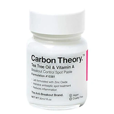 Imagen de Carbon Theory Aceite de árbol té y vitamina A Pasta antiséptica para manchas Tratamiento directo 50 aplicaciones Natural, Vegano Libre Crueldad 30ml