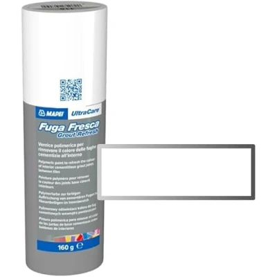 Imagen de Mapei Ultracare FUGA FRESCA 100 BLANCO Pintura polimérica para renovar el color de las juntas cemento Botella 160 g.