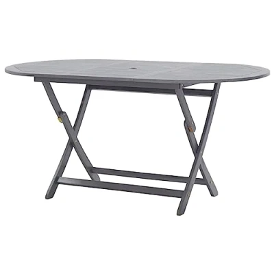 Imagen de vidaXL Mesa Plegable de Jardín Rectangular Mueble para Exterior Patio Balcón Terraza Comedor Juego Café Gris Madera Maciza Acacia