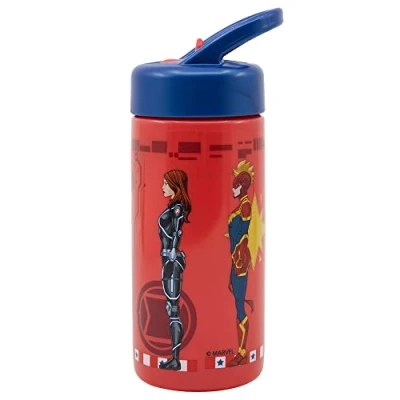 Imagen de Botella de agua deportiva con pajita y asa incorporada 410 ml Los Vengadores Marvel