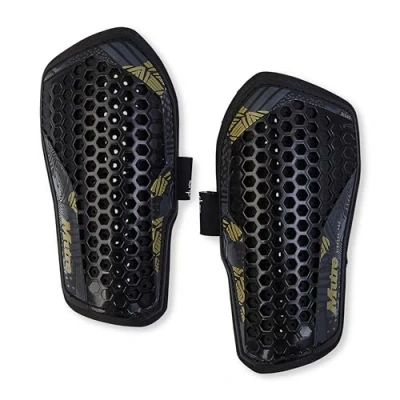 Imagen de Mitre Aircell Espinilleras de fútbol, Transpirables, protección contra Impactos, Ligeras, Talla S, Negro/Dorado