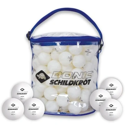 Imagen de Donic Schildkröt Pelotas de Tenis Mesa Jade, Calidad Poly 40+, 144 Piezas en una Bolsa Transporte, Blanco, 608501