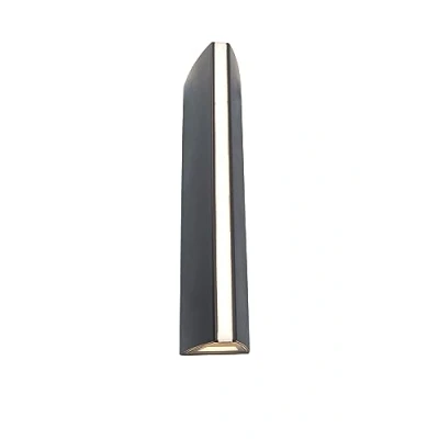 Imagen de lámpara LED de pared exterior Leo, alargada metal en antracita, moderna con efecto luz arriba y abajo, 14 W, 3000 K, 870 lúmenes, resistente a
