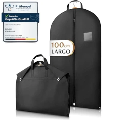 Imagen de Bruce.® Fundas Ropa Armario 100x60cm, Antipolillas Bolsa Almacenaje con 120 GSM, Porta trajes Caballero o Mujer para Viaje, Bolsas Guardar Colgada Cremallera