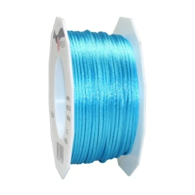 Imagen de PRÄSENT cordón RHEIN aguamarina, trenzado para regalos 50 m, paquetes y obsequios, 3 mm de ancho, accesorios decoración manualidades, cintas decorativas resistentes al desgarro