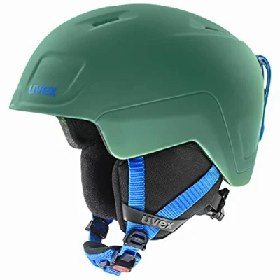 Imagen de uvex heyya Pro, Casco de esquí Infantil Ligero, Ajuste Talla individualizado, ventilación optimizada, Green Blue Matt, 51 55 cm