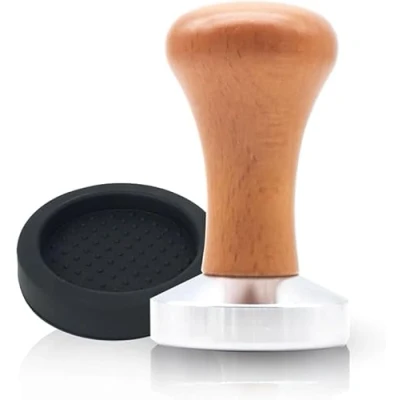 Imagen de AMJKEJI Prensador de Café, 50 mm Tamper Acero Inoxidable con Base Silicona, Café Tamper, Se Utiliza para Prensar Espresso, Imprescindible Los Baristas, Coffee Shop Supplies