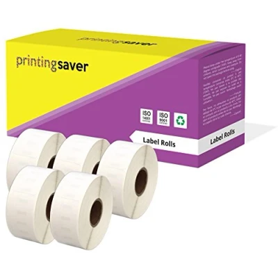 Imagen de Printing Saver 5x 11355 19 x 51 mm Rollos de Etiquetas adhesivas (500 por Rollo) compatibles para Dymo LabelWriter 310 320 330 4XL 400 450 Turbo/Twin Turbo/Duo &amp; Seiko SLP Impresoras