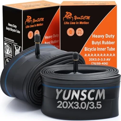 Imagen de YunSCM 2Pcs 76/90 406 Engrosar 20 Pulgada cámaras de Aire 20x3.0/3.5 AV32mm Valve Compatible Pulgadas Eléctrico Bicicleta 20x3.0 20x3.5 ﻿