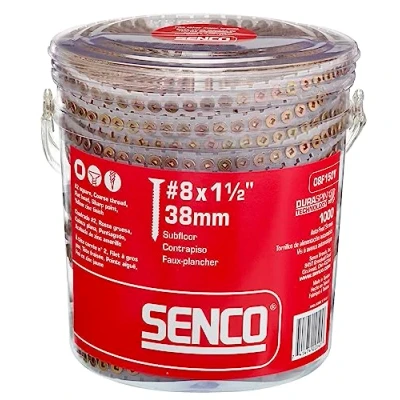 Imagen de Senco 08F150Y DuraSpin #8 x 1 1/2 pulgadas, tornillo de madera a madera, 1000 unidades