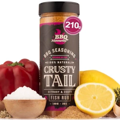 Imagen de BBQ Moments Especias Barbacoa Spice Mix Para Pescado, Atun, Salmon, Mejillones, Bogavante Fresco, Barbecue Dry Rub y Condimentos Organicos, 350g (12.34 Oz)