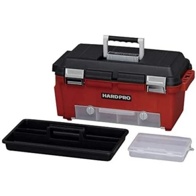 Imagen de Iris Ohyama, organizador, maletín, baúl, papelera, caja de herramientas, bricolaje, casillero para tornillos, sin BPA, HP 52, rojo, apilable, Clips cierre A25 x F50 cm