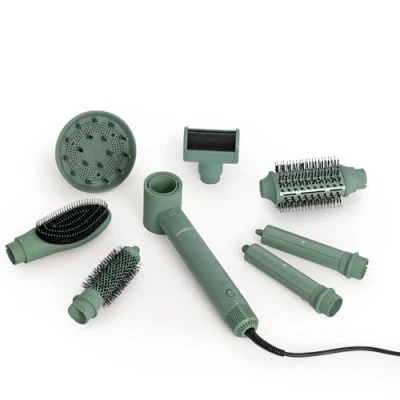 Imagen de CREATE/ION STYLER ADVANCE/Cepillo de aire secador y moldeador iónico 8 en 1 cerámico verde sage/Motor DC Brushless, 2 velocidades, 3 temperaturas, función frío, estuche almacenaje, 1400W
