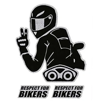 Imagen de 4R Quattroerre.it 32104 Adhesivo supermoldeado Respect for Bikers, 10 x 12 cm