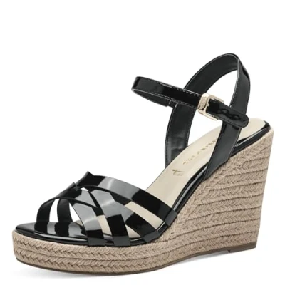 Imagen de Tamaris Sandalias con plataforma, Mujer, Talla: 39, Black patent Zapatos