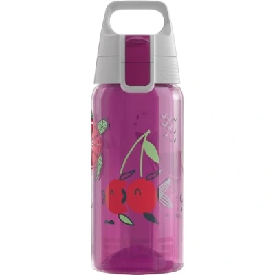 Imagen de Sigg VIVA ONE Swimming Fruits cantimplora infantil (0.5 L), botella transparente sin sustancias nocivas con tapa hermética, para niños usar una mano