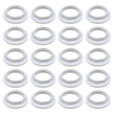 Imagen de FUIPVGI 20 Piezas E14 Anillo Reductor de Pantalla Lámpara Convertidor Plástico, Lámpara, Adaptador Arandela (Blanco)