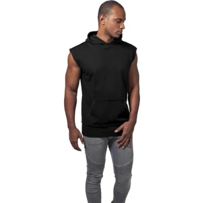 Imagen de Urban Classics OPEN EDGE Sleeveless Hoody Camiseta estampada, Hombre, Talla: Large, Black