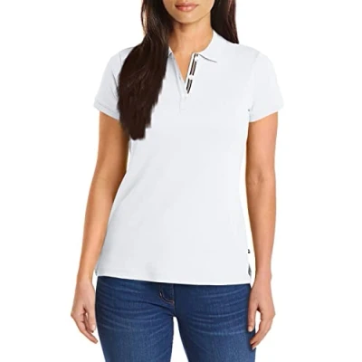 Imagen de Nautica Women&#039;s 3 Button Short Sleeve Breathable 100% Cotton Polo Shirt