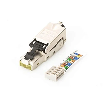 Imagen de Digitus DN 93631 Conector de Red Cat 6A 1 pieza 360 Blindado Campo RJ45 Cat6A Instalación sin herramientas 500 MHz 10GBase T 10 Gbit/s AWG 27/7 a 22/1