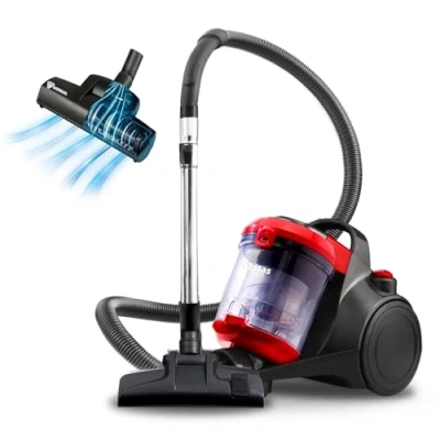 Imagen de Akitas Aspiradora cilíndrica sin Bolsa Potente de 800 W con Cabezal Boquilla Alemana Wessel Werk, Alfombra Suelo Duro, Herramienta Turbo para Pelo Mascotas (C10T)