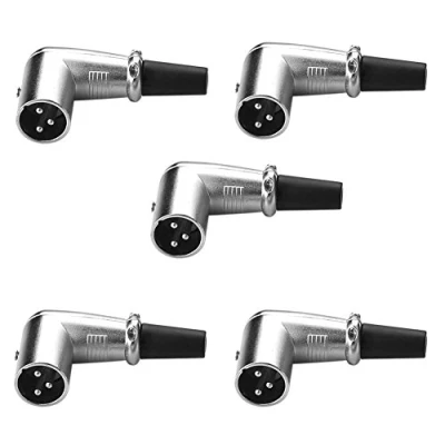 Imagen de SIENOC 5x 90 Grado 3 pines XLR Micrófono Altavoz masculino de ángulo recto del adaptador conector