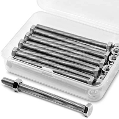 Imagen de M6 x 90 mm 10 tornillos hexagonales en 304 acero inoxidable de esquina exterior tornillo hexagonal, y tuercas maleficio conjunto
