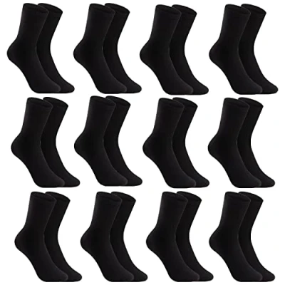 Imagen de L&amp;K II 12 Pares Calcetines largos Hombre&amp; Mujer Deporte Business Unisex Basic 2027 Negro 39 42