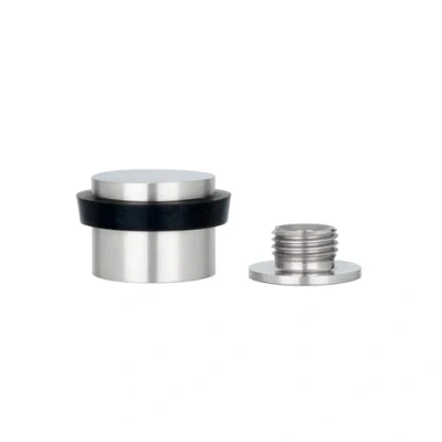Imagen de EVI Herrajes Tope de Puerta 28 x 20 mm Base Roscada Goma Negro Acero Inoxidable Acabado Mate Incluye Tornillo + Taco Sujeción Mod. I 199/24 CBAM