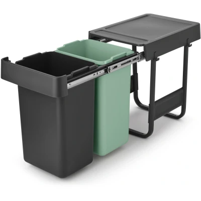 Imagen de Brabantia Sort &amp; Go 2 Cubo de basura (15 L, plástico), color gris y verde