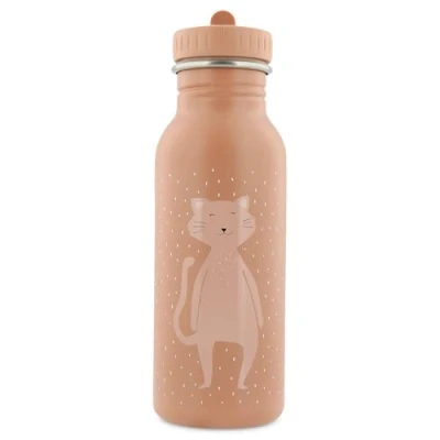 Imagen de Trixie Botella para niños de acero inoxidable, 500 ml, Mrs. Cat (Gato), Marrón