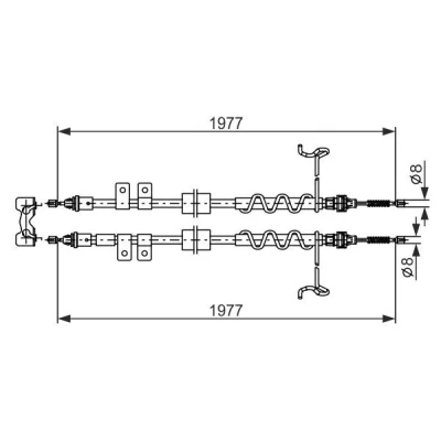 Imagen de BOSCH 1 987 482 870 Cable de Freno Mano 1977, 1977 FORD: Tourneo Connect, Transit Connect Mk1 Furgón