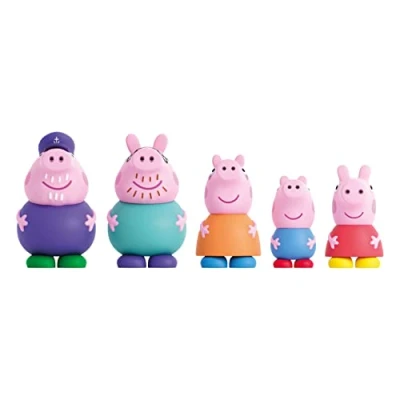 Imagen de Peppa Pig Set 5 Figuras baño Juguetes de Agua y Incluye Mama, Papa, Abuelo, George (DeQube 919D00048)