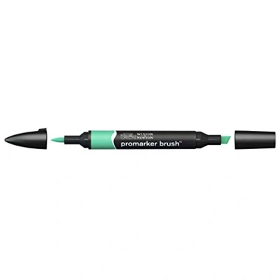 Imagen de Winsor &amp; Newton Promarker Brush Rotulador Doble Punta, Punta Pincel, Tinta Base Alcohol, Color Mint Green (g637)