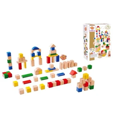 Imagen de Eichhorn 100002024 75 años de Bloques Madera Multicolor y Natural, Juego Especial para Aniversario Incluye Acceso Exclusivo al sorteo, Ardilla, 76 Piezas, Haya 100% certificada FSC,