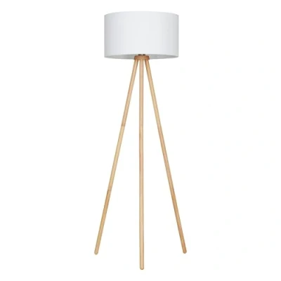 Imagen de Briloner Leuchten Lámpara de cable, Pantalla Tela en Blanco, E27, Interruptor Cable Incluido, Madera, 60 W, 455 x 1,48mm (diám. Altura), 455x1.480mm (DxH)
