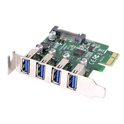 Imagen de Cablecc Adaptador de tarjeta expansión PCI E a USB 3.0 HUB Express perfil bajo 4 puertos para placa base
