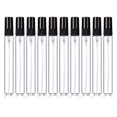Imagen de Enslz botellas de spray perfume 10 ml, recargables, mini vacías viaje, transparentes, atomizadores, unidades (10 negro)