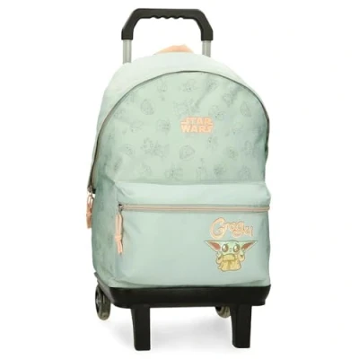 Imagen de Joumma Star wars Grogu Mochila Escolar Adaptable a Carro Verde 31x44x15 cms Poliéster 20,46L